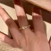Anel de Coração Rosa de Alta Qualidade Cravejado com Diamantes, Anel para Dedo Indicador Cravejado com Diamantes Amarelos, Anel de Diamante Cultivado Peça Única para Dropshipping