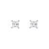 Brincos de Prata Esterlina S925 Quadrados Fashion de Zircônia Estilo Princesa para Mulheres Versáteis Quadrados de Quatro Garras Estilo Cubo de Açúcar Sensação de Luxo Leve