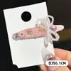 Pinza para el pelo de lazo con pedrería estilo coreano para mujer, nuevo clip lateral de alta gama 2026, clip para flequillo de la frente, pinza de pico de pato para la parte posterior de la cabeza