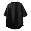 Enbu Verano Nueva Camiseta de Manga Corta para Hombre Moderna Casual Versátil Holgada Cuello Redondo Pulóver Manga Media Ropa para Hombre