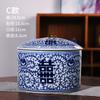 Jingdezhen Jarrón de Porcelana Azul y Blanca Precio Adornos Decorativos para el Hogar Porcelana Antigua Tarro de Té Tarro de Almacenamiento Cerámica Vintage