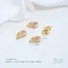 Colgante Vacío Chapado en Oro de 14 Quilates sobre Cobre con Circonitas Incrustadas, Diseño de Rombo con Forma de Flor de Calabaza, Cierre Universal, Accesorios de Joyería Hechos a Mano para Bricolaje
