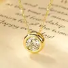 Collar de Burbujas Pequeñas Estilo Influencer de Tiktok Chapado en Oro de 14K Colgante de Moissanita Color D Lujo Simple Alternativo Venta al por Mayor