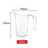 Taza Medidora Transparente de Boca Ancha para PC Comercial con Asa de Pinza Engrosada, Marcas de Escala, Apilable, Gran Capacidad, Adecuada para Tiendas de Té de Leche y Fábricas de Bebidas Frías