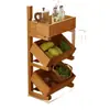 Estante de Almacenamiento de Frutas y Verduras Multicapa de Madera Maciza Estilo Retro para Sala de Estar y Comedor, Estante de Almacenamiento de Snacks de Frutas y Verduras