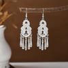 Aretes Étnicos Imitación Plata Miao Aretes Retro Largos con Borlas Atracciones Aretes Estilo Antiguo Aretes Miao para Mujer Venta al por Mayor