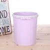 Suministro directo de fábrica Creativo Cubo de basura para cocina y oficina al por mayor sin tapa engrosado color simple papelera cubo de basura con anillo de presión