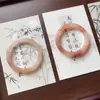 Pulsera Redonda de Cristal Transparente Natural Color Flor de Durazno Imitación Jade Rosa para Mujer, Pulsera de Jade a Juego para Mejores Amigas, Accesorio Hanfu