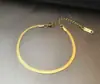 Corrente de Pulseira Popular em Aço Titânio Estilo Minimalista Fashion 18K Ouro Pulseira Plana Osso de Cobra para Mulheres Ins Celebridade da Internet Tendência Colar Joias