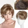 Bloco de Cabelo para Peruca Europa e Estados Unidos Transfronteiriço Bloco de Reparo para Cabeça Feminina Fibra Química Cabelo Curto Cacheado Volume Adicional Cobertura de Cabelo Branco Respirável Folha de Cabelo