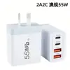 Carregador de Cabeça Super Rápido Pd55W Transfronteiriço 2A2C Multi-Porta Flash Charging Head Adequado para Carregador de Celular Apple 17