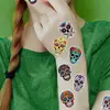 40 Adesivos de Decoração de Festa Dia dos Mortos Mexicano Adesivos de Tatuagem de Caveira de Halloween Dia dos Mortos