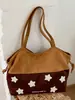 Bolsa de Ombro Fresca Estilo Coreano Outono Novo Estilo Sensação Relaxada Bolsa de Ombro Única Elegante Simples Moderna Bolsa Tote com Bordado de Estrela