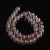 Vidro manchado fantasma cristal contas redondas DIY acessórios de joia furo reto contas de cristal semi-acabadas com contas em estoque atacado