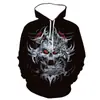 Novo Suéter com Capuz Casual Masculino Série de Halloween 3D Estampado Digital TEMU AliExpress Europeu e Americano