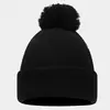 Chapéu de malha transfronteiriça com bola de pêlo inverno ao ar livre chapéu de pulôver de cor sólida à prova de vento chapéu de lã quente para homens e mulheres boné frio