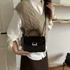 Bolso de hombro nuevo, elegante y minimalista de 2026 con un diseño único, que irradia un ambiente sofisticado y elegante; un bolso cruzado pequeño cuadrado, elegante y texturizado