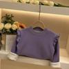 Camisa básica para niños con forro polar grueso para otoño e invierno, cuello alto medio para niñas y bebés, parte superior de terciopelo de una pieza con interior cálido.