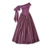 Ap25339-25 Verano Nuevo Estilo Francés Estilo Puro Deseo Vestido de un Hombro con Cintura de Cinta y Falda Larga de Secado Rápido