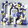 Azul marinho branco dourado balão guirlanda chá de panela menino festa de aniversário decoração balão banho bebê