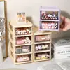 Caja de almacenamiento transparente tipo crema para accesorios para el cabello, caja de almacenamiento para niños y niñas, gabinete de almacenamiento de escritorio tipo cajón, caja portalápices