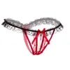 Tonaier Lingerie Sexy Recortada Super Sexy Massagem com Pérolas Entrepernas Abertas Tentação Renda T-Back Elástica Transparente