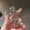 Pinza Pequeña de Moda de Lujo Ligero con Incrustaciones de Diamantes para Flequillo de Mujer, Pinza para el Cabello de Perla de Alta Gama para Cabello Suelto, Pinza para el Cabello para Recoger la Mitad del Cabello en la Parte Posterior de la Cabeza, Estilo Nuevo