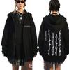 Exportação Transfronteiriça Estilo Americano Personalizado Estampado Cardigan Moletom com Zíper e Capuz 2025 Nova Moda Casaco Casual Top
