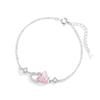 Collar de plata de ley 925 con estampado de corazón a corazón para mujer, diseño de nicho, cadena de clavícula de diamante rosa de lujo ligero, colgante de amor estilo ins