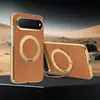 Compatible con Huawei PuraxView, funda protectora con soporte magnético giratorio de textura aterciopelada, funda de teléfono anticaída con marco dorado galvanizado