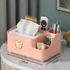 Caja de pañuelos para el hogar, sala de estar, oficina, mesa de centro, creativa, nórdica, ligera, de lujo, multifunción, control remoto, caja de almacenamiento de pañuelos de escritorio