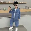 Conjunto para Niños 2026 Otoño Nueva Moda Elegante y con Estilo Conjunto de Dos Piezas de Mezclilla para Niños, Traje de Primavera y Otoño para Niños Pequeños