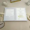 Convites de Casamento em Veludo com Estampagem Dourada e Envelopes Espessos de Cartão, Convites de Casamento de Veludo de Alta Qualidade, Estilo de Luxo de Nicho, Convites Estilo Ocidental