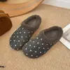 Abrigo de Felpa con Forro de Polar Invierno Pañuelo para la Cabeza de Lunares Cálido 2026 Zapatillas de Suela Gruesa para Mujer Elegantes Zapatillas de Algodón
