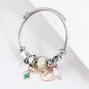 Pulseira Criativa DIY de Aço Titânio Moda Europeia e Americana Pulseira com Pingente de Cisne Pequeno Multi-elementos Tamanho Ajustável da Pulseira