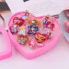 Anel Infantil Princesa Menina Fofa Diamante Sintético Elsa Desenho Animado Pedra Preciosa Menina Bebê Presente de Jardim de Infância