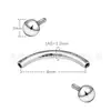 Clavo para Ceja de Aleación de Titanio F136 con Dientes Internos, Punta de Bola Redonda de Doble Punta, Varilla Curva, Clavo para Ombligo, Clavo para Oreja, Clavo para Lengua, Joyería para Piercing G23