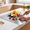 Tabla de cortar y tabla de amasar engrosadas de acero inoxidable 304 para uso doméstico, tabla grande para hornear