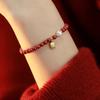 Pulseira de Minério Bruto Cinábrio Imperial Pérola de Água Doce Este Ano da Vida Fortuna Novo Ano Festivo Vermelho de Templo Pulseira Feminina