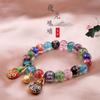 Pulsera de Cristal Gris Fragante que Brilla en la Oscuridad para Mujer, Más de Diez y Tesoros, Cuentas de Transferencia Financiera de Bestia Traga Oro, Lote de Joyería de Puesto de Lugar Escénico de Templo