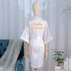 Robe de Noiva Transfronteiriço, Robe de Manhã, Camisola Feminina, Maquiagem de Casamento, Grupo de Madrinhas, Kimono de Casamento, Roupão