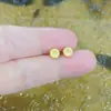 Estilo Japonés y Coreano Lujo Ligero Simple Moda Versátil Pendientes Doble Cara de Trébol de Amor con Gancho para Oreja Joyería de Acero de Titanio Conjunto Estilo Chanel