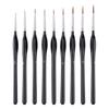 Pincel de Detalle Pelo de Lobo Delineador Punta Ultrafina Set de 9 Piezas 11 Piezas Negro Brillante Mango Triangular Pincel para Contorno Acrílico Acuarela
