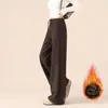 Calça Quente de Lã Acetato Levanta Bumbum para Mulheres Baixas Outono Inverno 2026 Quente Com Plus Veludo Emagrecedora Casual Calça Casual Emagrecedora