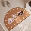 Alfombra de Baño de Dibujos Animados Lindos, Absorbente, Suave, Alfombra de Suelo de Barro de Diatomeas, Alfombra de Baño, Resistente a Manchas, Fácil de Cuidar, Secado Rápido, Alfombra Antideslizante