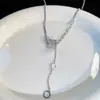 Colar Geométrico Simples de Zircônia Banhado a Ouro Real Corrente de Clavícula All-match Moda Ins Colar Elegante