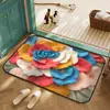 Alfombra de baño floral transfronteriza, cachemira sintética, resistente a la suciedad, alfombra absorbente para uso doméstico, fácil de limpiar, adecuada para la entrada de la ducha