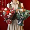 [Personalización de Pedido Pequeño] Ramo de Muñeco de Navidad Flor Tejida Oso de Navidad Regalo para Novia Nochebuena Ramo