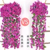 Flores Artificiales, Flores Artificiales, Ratán, Violetas, Hortensias, Flores de Seda, Orquídeas Colgantes, Cestas de Flores Colgantes de Pared, Cestas Colgantes de Interior para Sala de Estar, Decoraciones de Pared