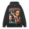 Camiseta de manga corta con estampado de Kendrick Kung Fu Kenny de hip-hop transfronterizo, sudadera con capucha y cuello redondo de algodón pesado lavado